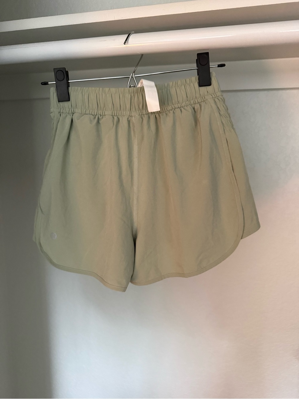 lululemon Fog Green Ruched-Side High Rise Short 3” - Women’s Athletic Shorts
